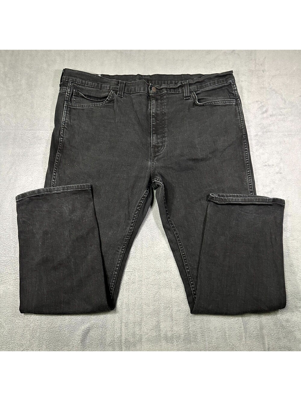 Levi's 511 Jeans Black Mens 42x30 Slim Fit Straight Leg Dark Wash Denim Zip Fly